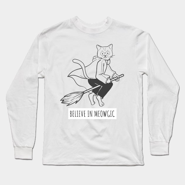 Cat believes in magic Long Sleeve T-Shirt by Purrfect Shop